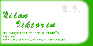 milan viktorin business card